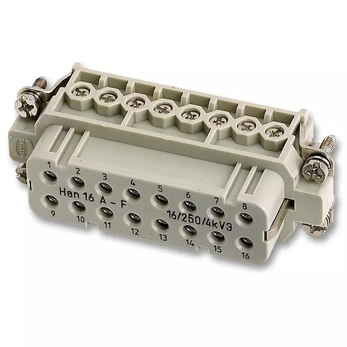 Harting Heavy Duty Connector Inserts / Modules INSERT, FEMALE, HAN A, 16+E WAY, SCREW, 0920 016 2812