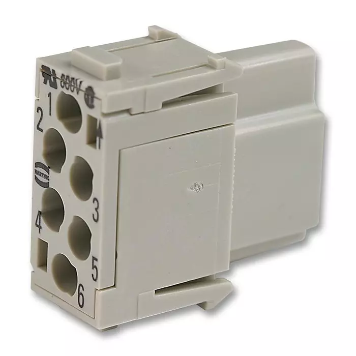 Harting Heavy Duty Connector Inserts / Modules INSERT, FEMALE, HANE, CRIMP, 6WAY, 0914 006 3101