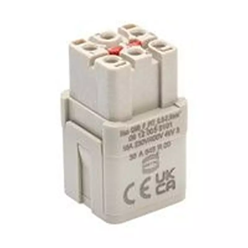 HARTING HEAVY DUTY INSERT, RCPT, 5POS, 16A, 09120055101