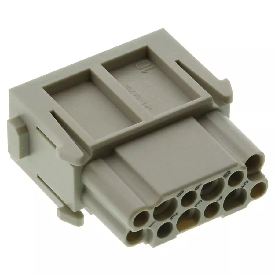 Harting Heavy Duty Connector Inserts / Modules RECTANGULAR HAN MOD, FEMALE, 12 POSITION CRIMP, 09140123101