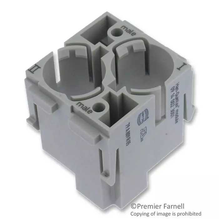 Harting Heavy Duty Connector Inserts / Modules HAN-QUINTAX MODULE, PLUG, 2WAY, CRIMP, 09140023001
