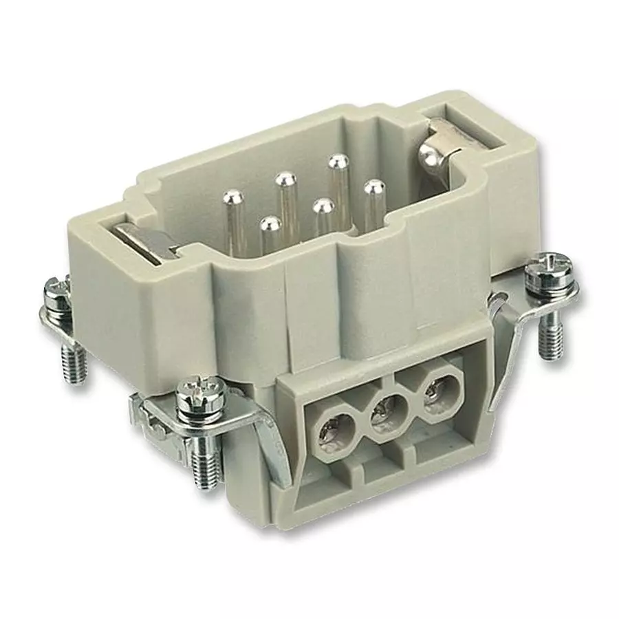 Harting Heavy Duty Connector Inserts / Modules INSERT, MALE, DUAL ROW, 6 WAY, 0933 006 2601