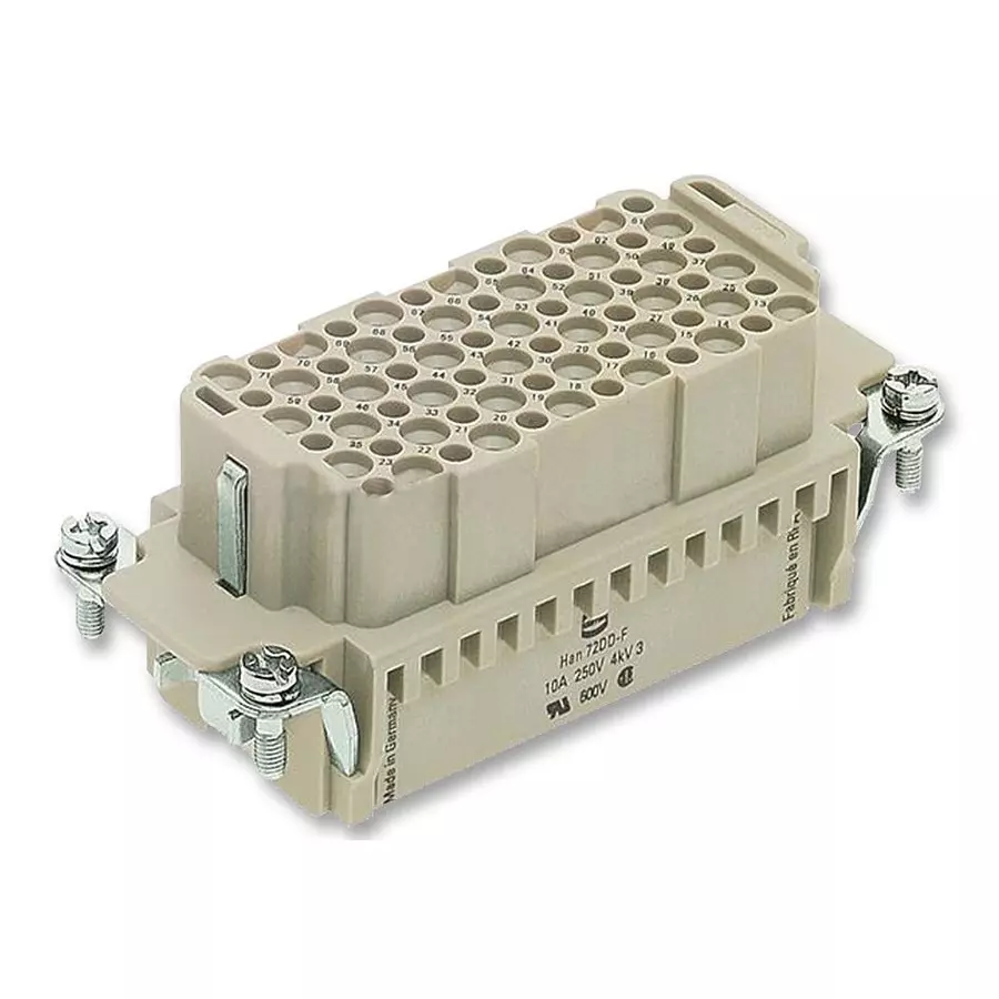 Harting Heavy Duty Connector Inserts / Modules INSERT, FEMALE, 72 WAY, HAN DD, CRIMP, 0916 072 3101