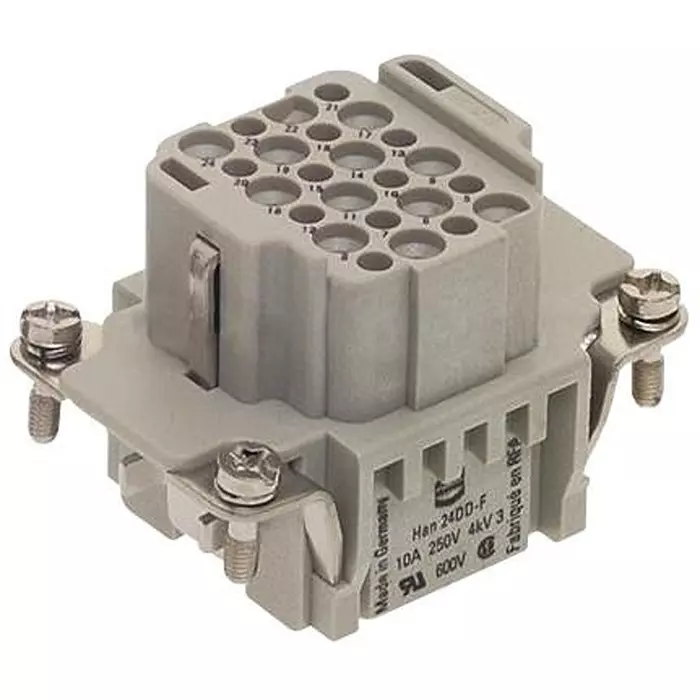 Harting Heavy Duty Connector Inserts / Modules HAN MODULE, RECEPTACLE, 24WAY, CRIMP, 09160243101