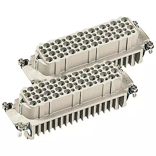Harting Heavy Duty Connector Inserts / Modules RECTANGULAR INSERT, RECEPTACLE, 64 POSITION, 09210643101