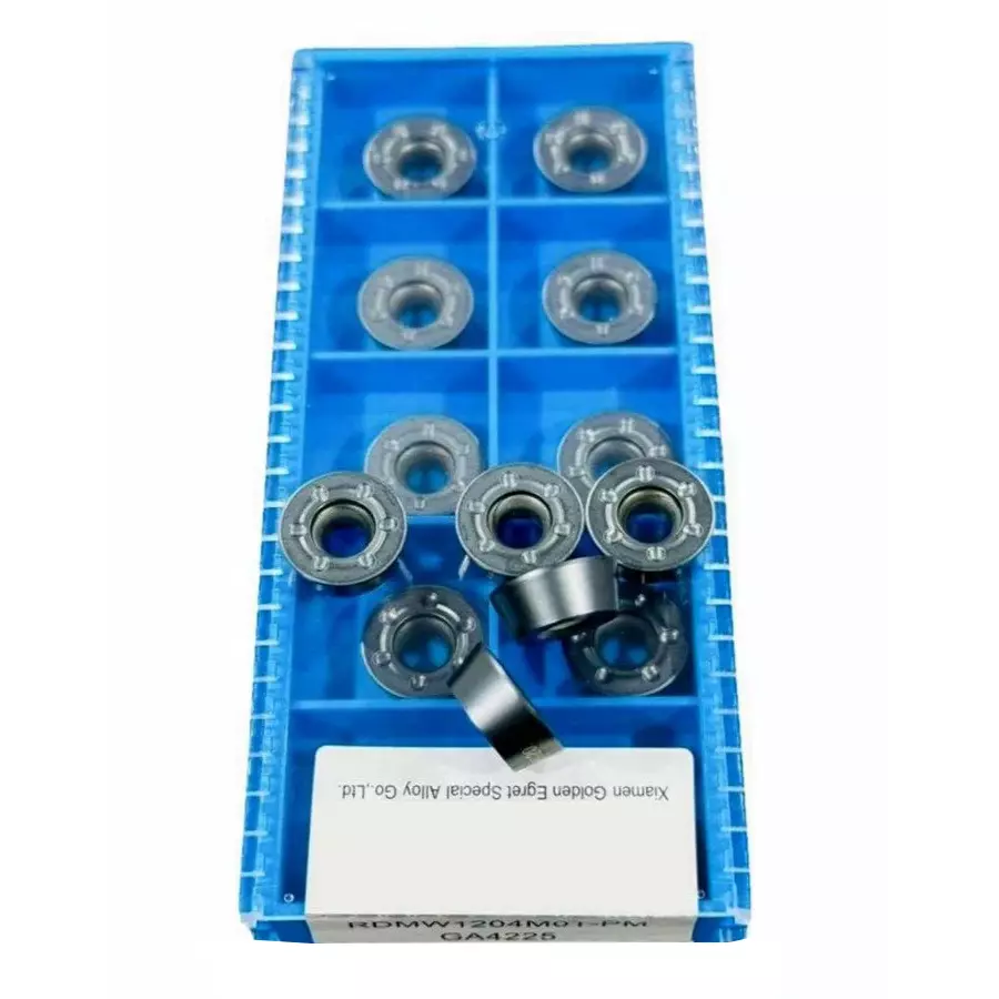 CDBP 10 Pcs Each Carbide Milling Insert RDMW for Steel, Stainless Steel and Cast Iron Machining, 1204MOTPM (Pack of 1 Box)