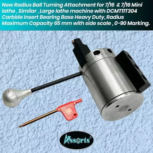 Assorts Heavy-Duty Radius Ball Turning Attachment ?Tool Steel 65 mm max Dia for 7x14 /7x16 Mini Lathe
