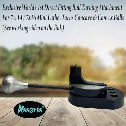 Assorts Exclusive World's 1st Direct Fitting Ball Turning Attachment ?Tool Steel with Handle, 2x Carbide Inserrts & 1x T08 Key