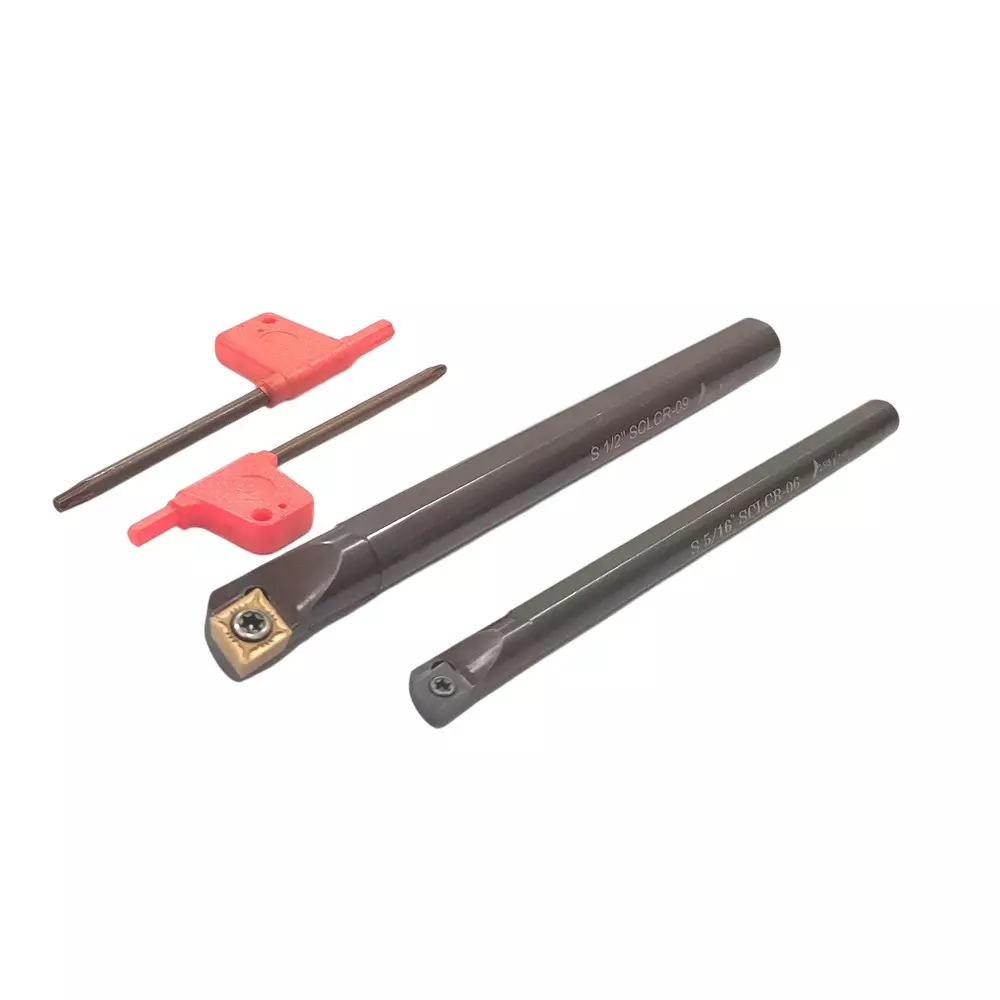 A.D INTERNATIONAL Indexable Internal Boring Bars With Insert & Key for CNC Lathe Machine, GF-4V0P-283F (Set of 2)