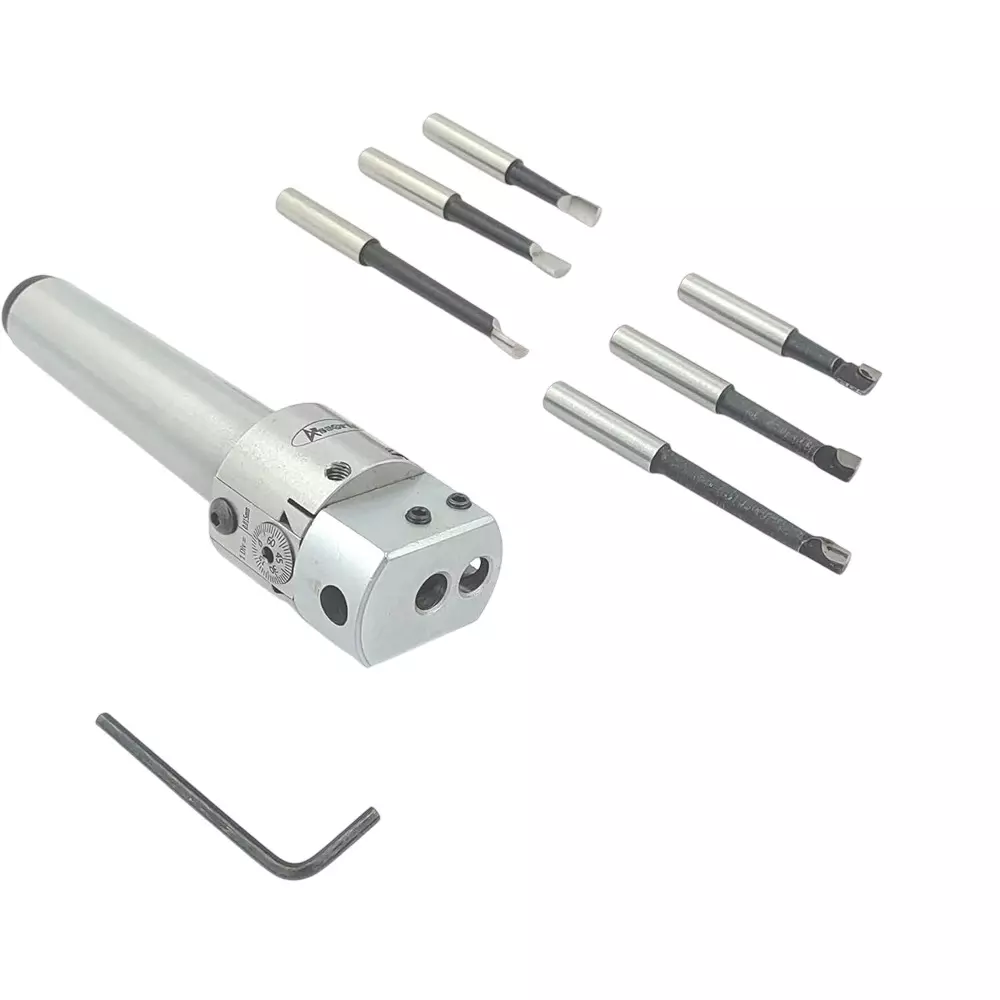 Assorts Boring Head Set HSS & Carbide Brazed Tool 3MT Shank M12x1.75 Drawbar Thread