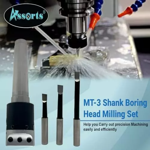 Assorts Quality Precision Boring Head Set Alloy Steel 3MT Shank BSW 3/8 Inch x 16 TPI Drawbar