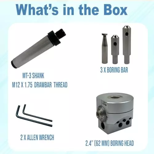 Assorts Boring Head Carbide MT3 12 mm Shank M12 x 1.75 Drawbar