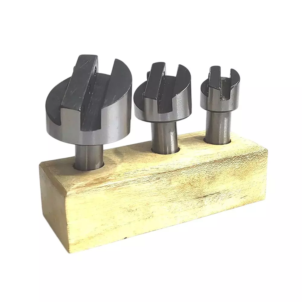 Buyohlic International Fly Cutting Tool Set 3 Pcs 12.7 mm (1/2 inch) Shank with Wooden Stand