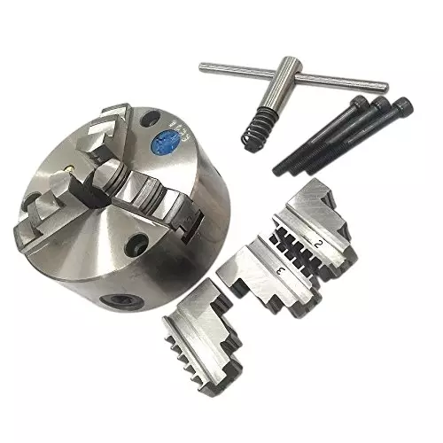 Assorts Self Centering Chuck Cast Iron Body and Tool Steel M8x3 Thread 125 mm 3 Jaws