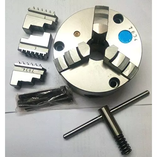 Assorts Self Centering Chuck Cast Iron Body and Tool Steel M8x3 Thread 125 mm 3 Jaws