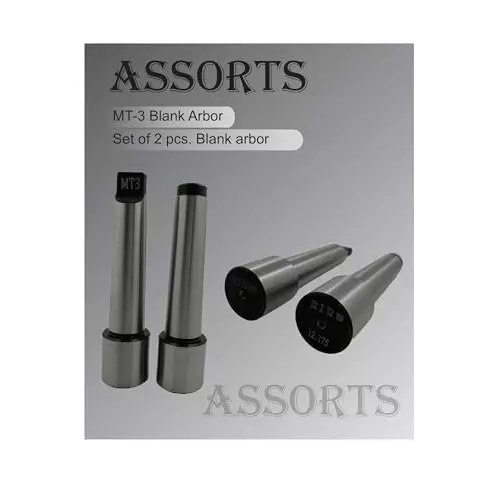 Assorts Blank Arbor ?Tool Steel 32x32 mm Size MT-3 12.17 mm Teng and Drawbar Thread (Pack of 2)