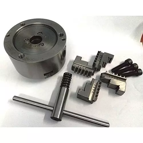 Assorts Self Centering Chuck Cast Iron Body and Tool Steel M8x3 Thread 100 mm 4 Jaws