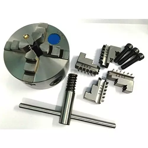Assorts Self Centering Chuck Cast Iron Body and Tool Steel M8x3 Thread 100 mm 4 Jaws