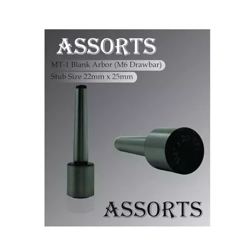 Assorts Blank Arbor Alloy Steel 22x25 mm Size MT1 M6 Drawbar Thread