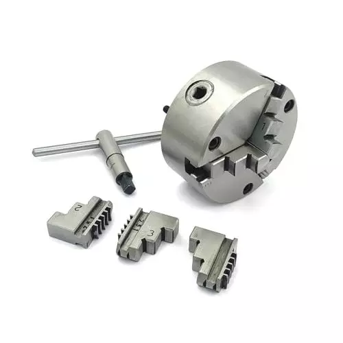 Assorts Self Centering Chuck Cast Iron Body and Tool Steel M8x3 Thread 100 mm 3 Jaws