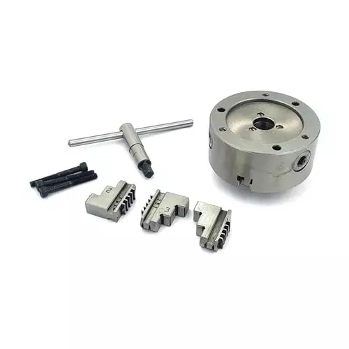 Assorts Self Centering Chuck Cast Iron Body and Tool Steel M8x3 Thread 100 mm 3 Jaws
