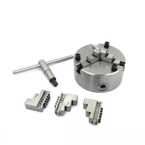 Assorts Self Centering Chuck Cast Iron Body and Tool Steel M8x3 Thread 100 mm 3 Jaws