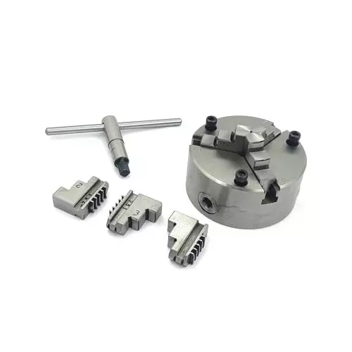 Assorts Self Centering Chuck Cast Iron Body and Tool Steel M8x3 Thread 100 mm 3 Jaws