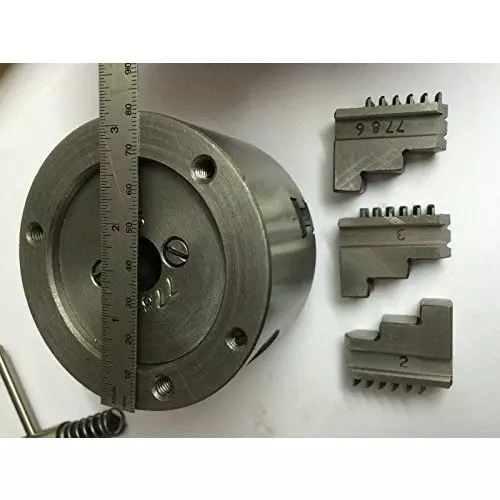 Assorts Self Centering Chuck Cast Iron Body and Tool Steel M6x3 Thread 80 mm 3 Jaws
