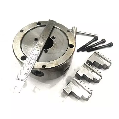 Assorts Self Centering Chuck Cast Iron Body and Tool Steel M8x3 Thread 125 mm 3 Jaws Reversible Set of Jaws