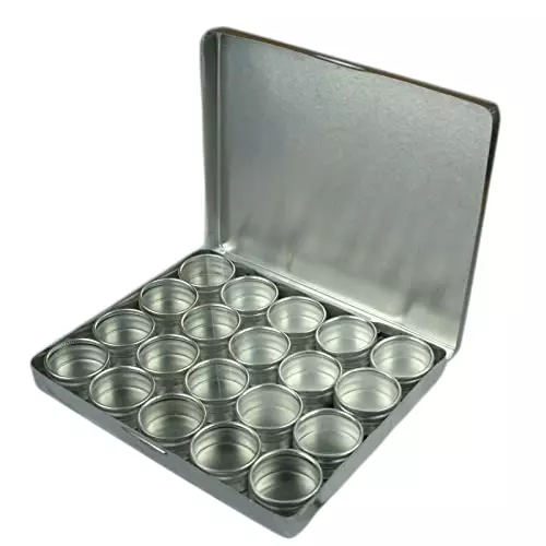 YADAV 20 Pcs Aluminium Jar Set with Glass Lid 32 mm Big Size
