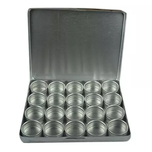 YADAV 20 Pcs Aluminium Jar Set with Glass Lid 32 mm Big Size