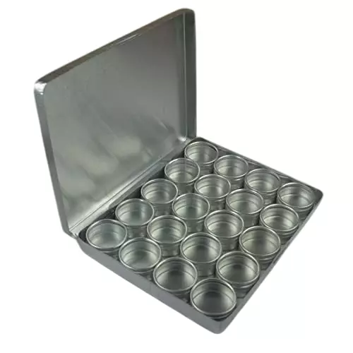 YADAV 20 Pcs Aluminium Jar Set with Glass Lid 32 mm Big Size