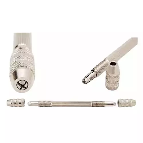 A.D INTERNATIONAL Pin Vice Round Shape Double End Brass with 0-3 mm Capacity and 4.5 inch (114.3 mm) Length, 57-QTE8-UOIQ (Pack of 3)