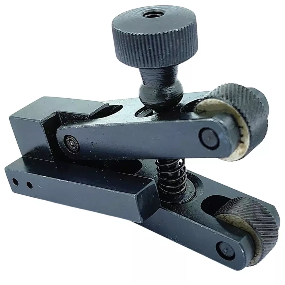A.D INTERNATIONAL Mini V-Clamp Knurling Tool Capacity 5-20 mm and Adjustable Force Spring Action for Lathe Machine, WW-TI13-O594