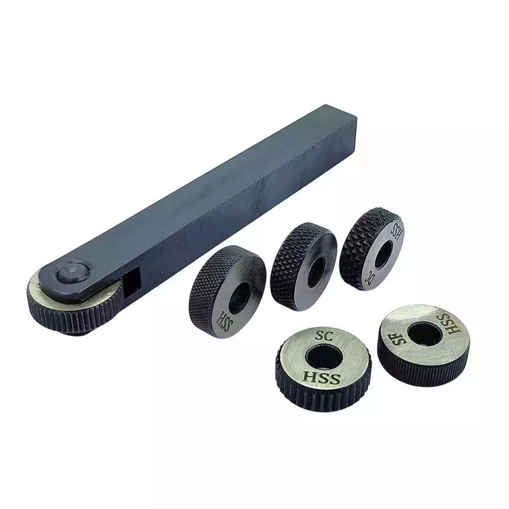 Buyohlic International 1 Wheel Knurling Tool Diamond and Straight Pattern with 5 Spare HSS Knurls and 12 x 12 x 100 mm Holder Size, 10-KT-105