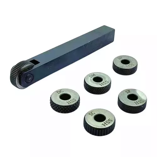 Buyohlic International 1 Wheel Knurling Tool Diamond and Straight Pattern with 5 Spare HSS Knurls and 12 x 12 x 100 mm Holder Size, 10-KT-105