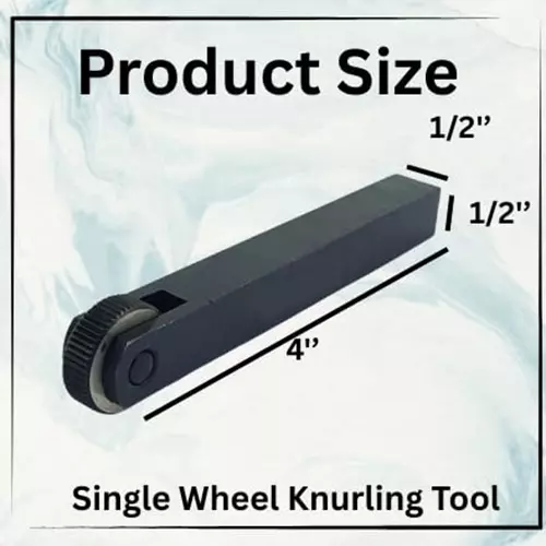 A.D INTERNATIONAL 1 Wheel Knurling Tool with Linear Straight Pattern and 1/2 x 1/2 x 4 inch Holder Size for Lathe Machine, 4P-3WJ2-0N4W
