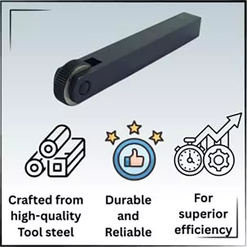 A.D INTERNATIONAL 1 Wheel Knurling Tool with Linear Straight Pattern and 1/2 x 1/2 x 4 inch Holder Size for Lathe Machine, 4P-3WJ2-0N4W