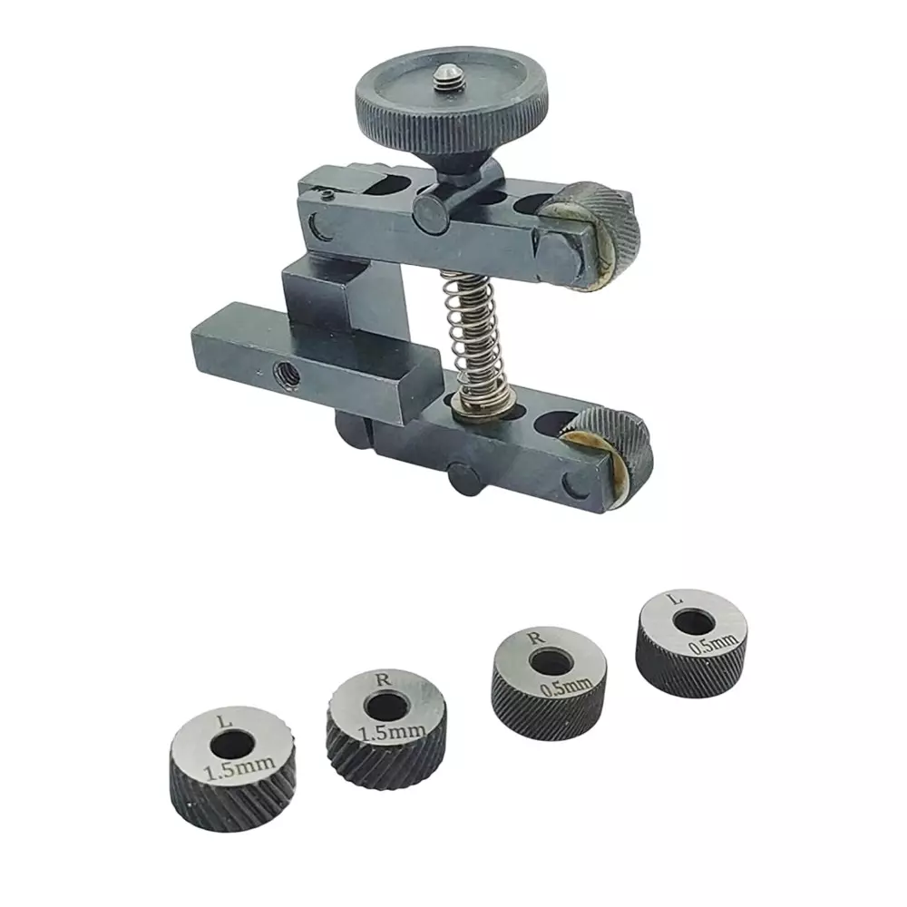 A.D INTERNATIONAL Knurling Tool Up to 2 inch (50 mm) Capacity for Lathe Machine, 3 Pairs x 3 Different Diamond Pitch Hardened Knurls, 4D-HNE8-AFJ5