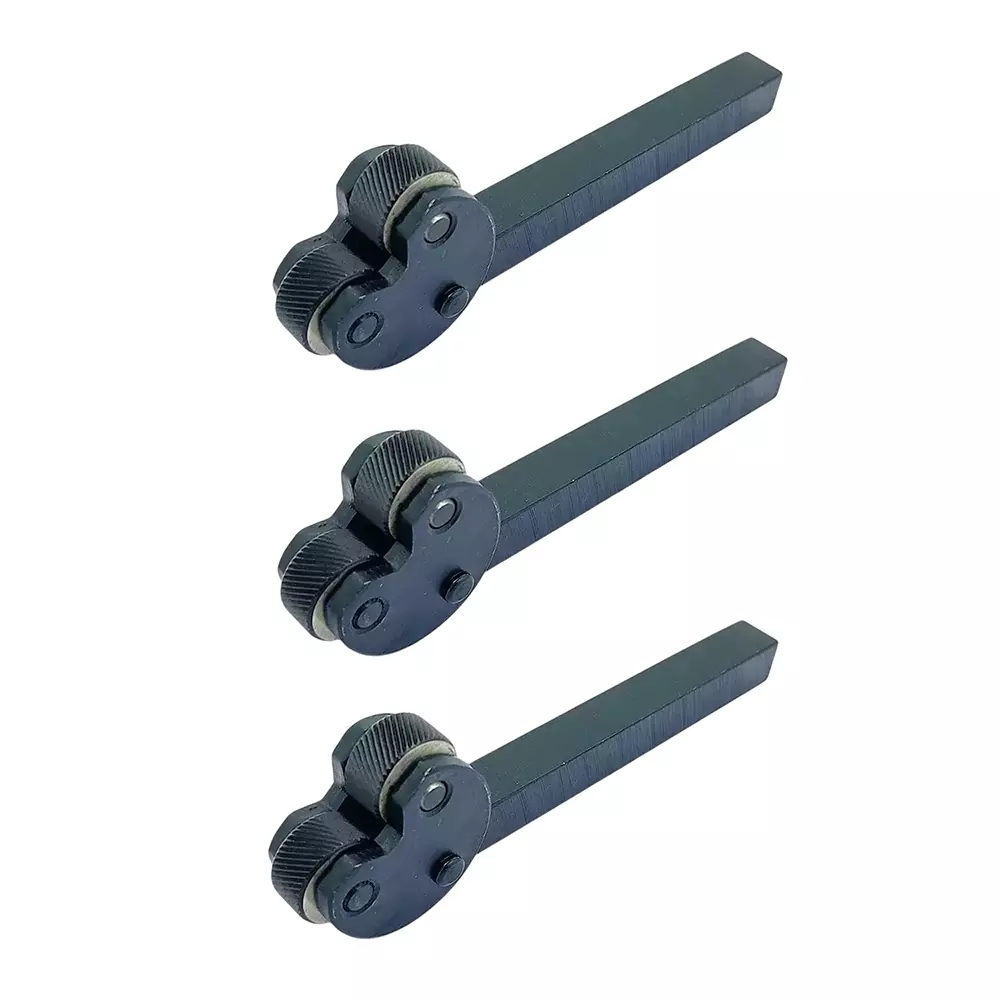 Buyohlic International 2 Wheel Pivot Head Knurling Tool Diamond Pattern 1/2 inch (12.7 mm) Square Shank 1.5 mm Metric Pitch and 1.5 mm Wheel Width, G6-X5R2-90J1 (Pack of 3)