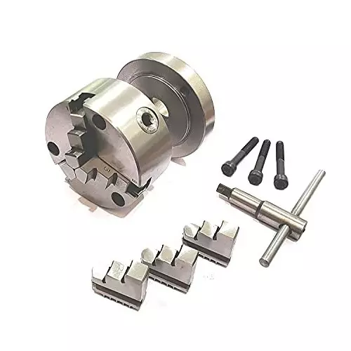 A.D INTERNATIONAL Back Plate Size 4 inch (100 mm) for Rotary Table with 100 mm 3 Jaws Self Centering Chuck, UU-8MTF-D1EG