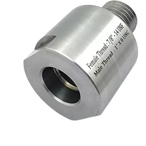 A.D INTERNATIONAL Lathe Headstock Spindle Adapter UNC Male Thread 1 inch (25.4 mm) x 8 TPI to UNF Female Thread 7/8 inch (22.2 mm) x 14 TPI, AU-TK08-S9K0