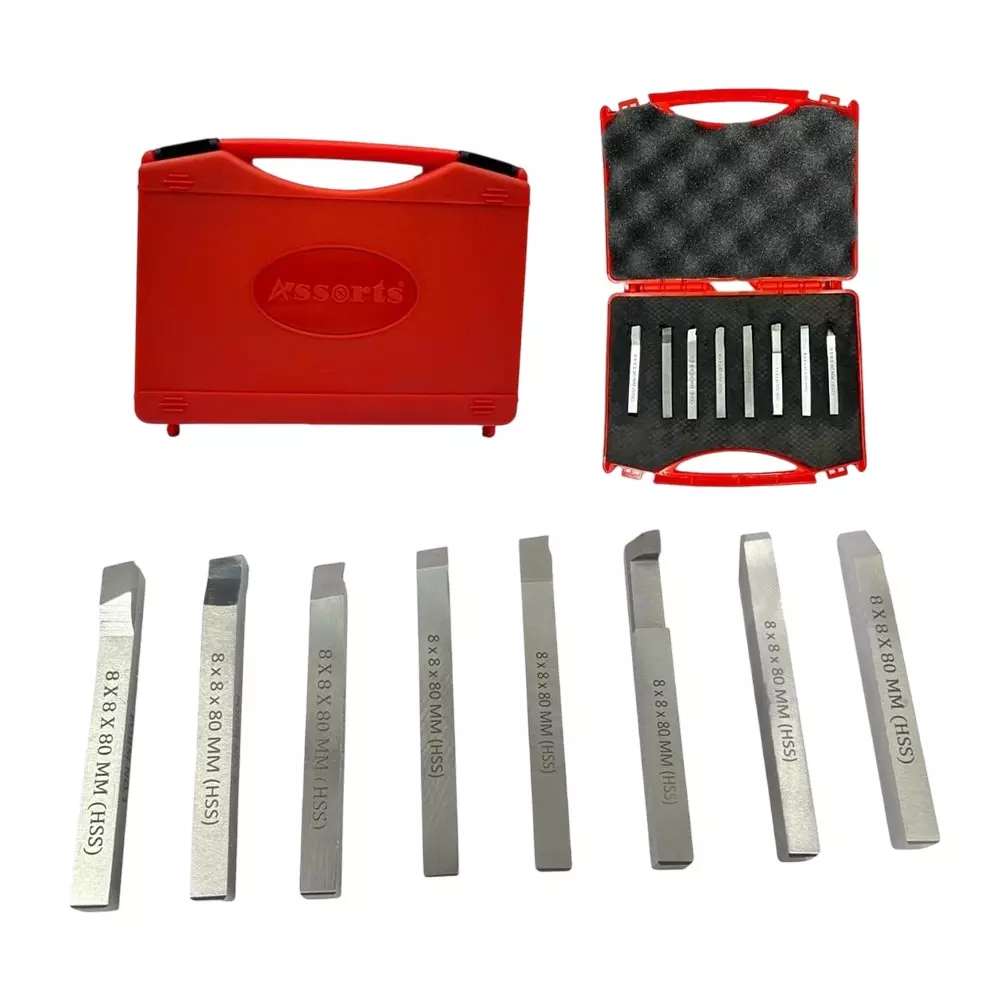 Assorts Lathe Form Tool Set M2 High Speed Steel 8x8x80 mm (Pack of 8)