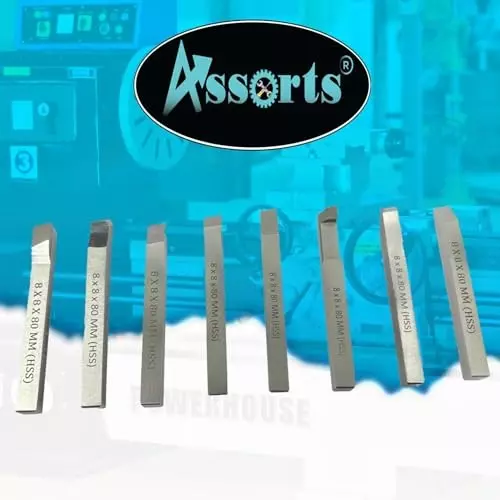 Assorts Lathe Form Tool Set M2 High Speed Steel 8x8x80 mm (Pack of 8)