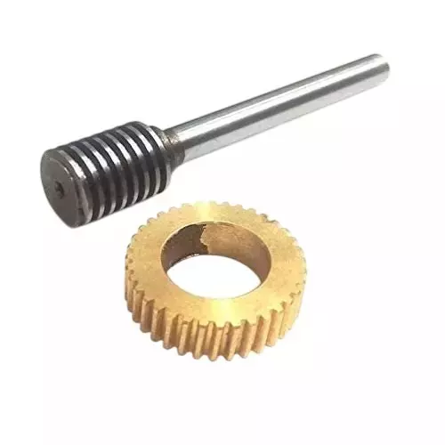 Buyohlic International Alloy Steel Worm and Gunmetal Gear Set for 3 inch (80 mm) Tilting Rotary Table, FM-LS87-WIC1