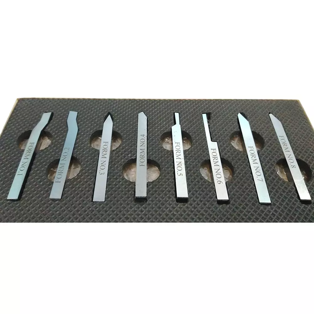 Assorts Lathe Form Tool Set M2 High Speed Steel 10x10x100 mm (Pack of 8)