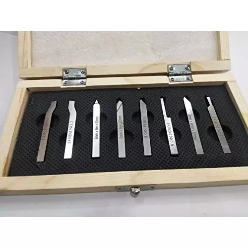 Assorts Lathe Form Tool Set M2 High Speed Steel 6x6x63 mm (Pack of 8)