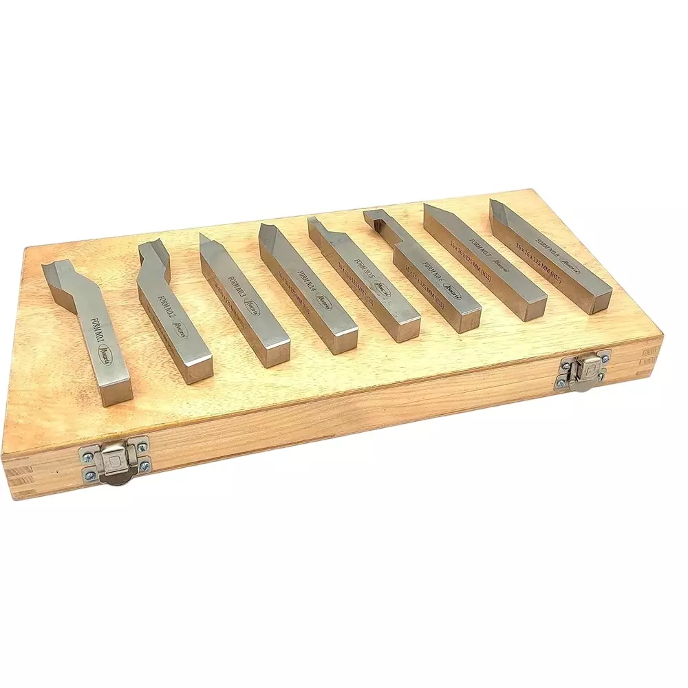 Assorts Lathe Form Tool Set M2 High Speed Steel 16x16x125 mm (Pack of 8)