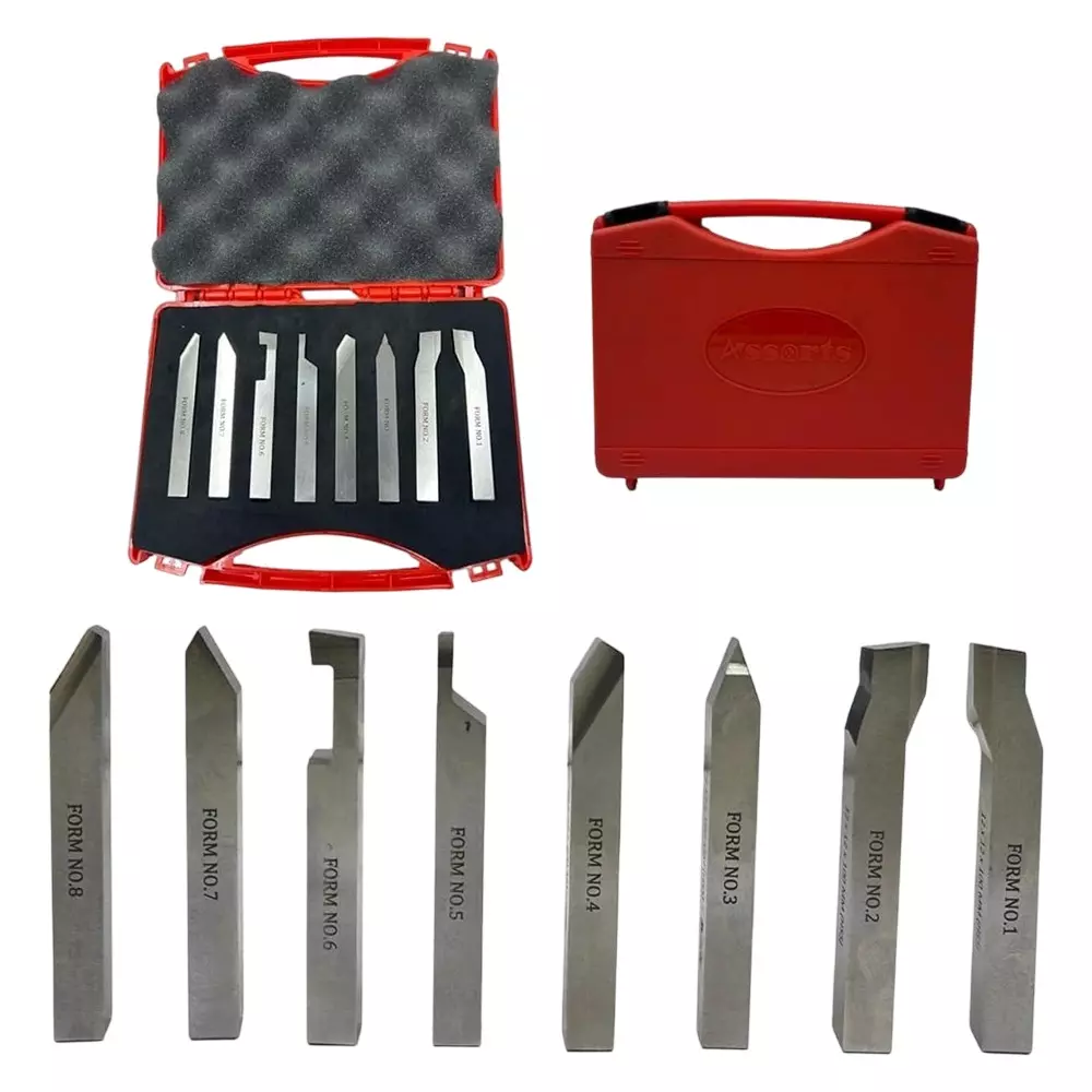 Assorts Lathe Form Tool Set 12 mm Square Shank (Pack of 8)