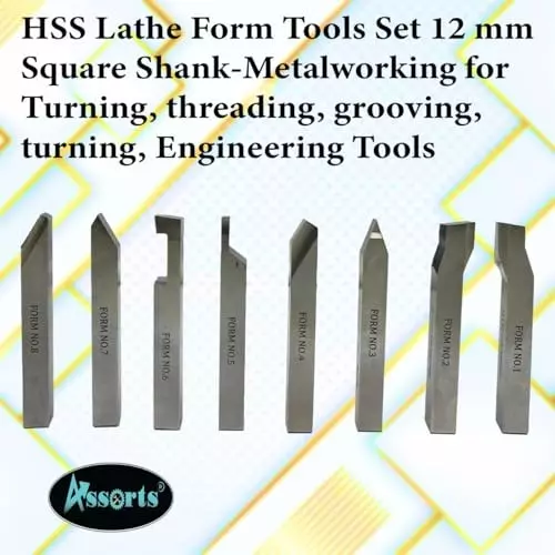 Assorts Lathe Form Tool Set 12 mm Square Shank (Pack of 8)
